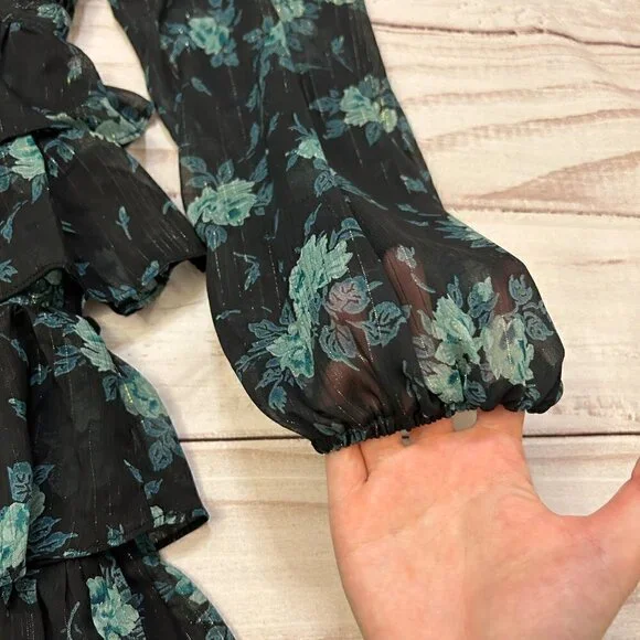 Altar'd State Maisley Ruffle Floral Mini Dress Size XS NWT